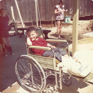 Travis in wheelchair