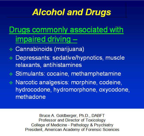 effects of drugs on driving slide 2